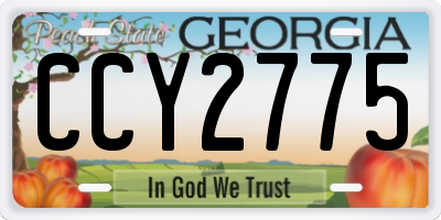 GA license plate CCY2775
