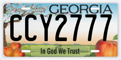 GA license plate CCY2777