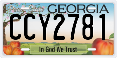GA license plate CCY2781