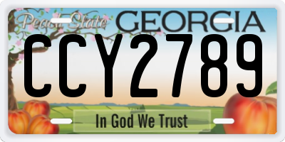 GA license plate CCY2789