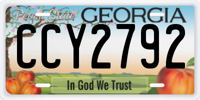 GA license plate CCY2792