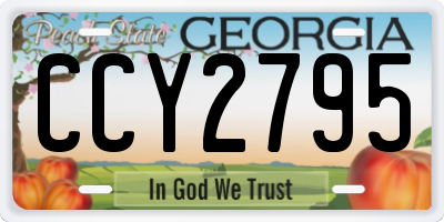 GA license plate CCY2795