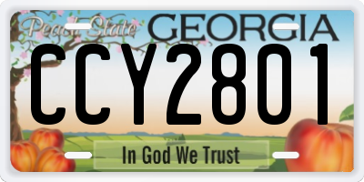 GA license plate CCY2801