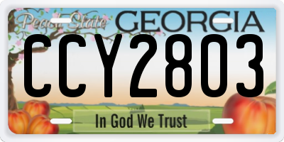 GA license plate CCY2803