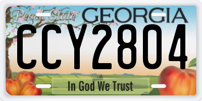 GA license plate CCY2804