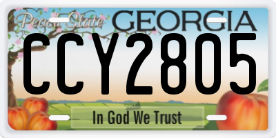 GA license plate CCY2805