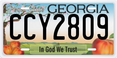 GA license plate CCY2809