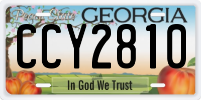 GA license plate CCY2810