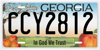 GA license plate CCY2812