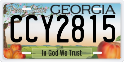 GA license plate CCY2815