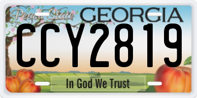 GA license plate CCY2819