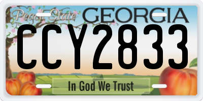 GA license plate CCY2833