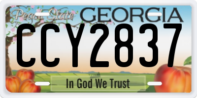 GA license plate CCY2837