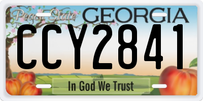 GA license plate CCY2841