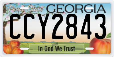 GA license plate CCY2843