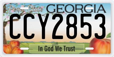 GA license plate CCY2853
