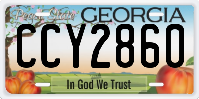 GA license plate CCY2860