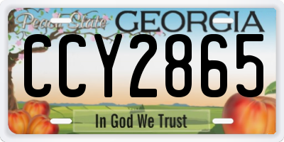 GA license plate CCY2865