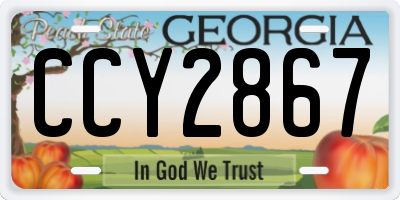 GA license plate CCY2867