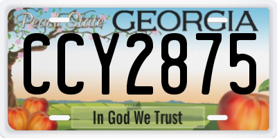 GA license plate CCY2875