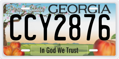 GA license plate CCY2876