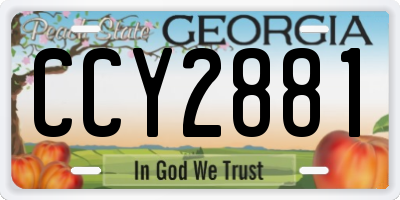 GA license plate CCY2881