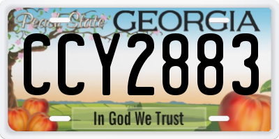 GA license plate CCY2883
