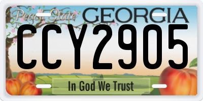 GA license plate CCY2905