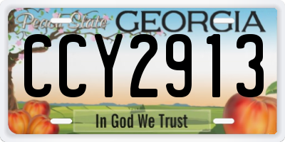 GA license plate CCY2913