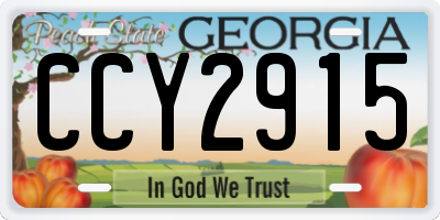 GA license plate CCY2915
