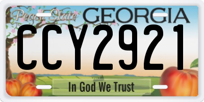 GA license plate CCY2921