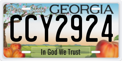 GA license plate CCY2924
