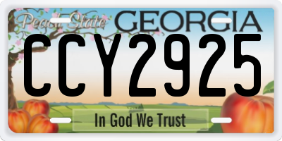 GA license plate CCY2925