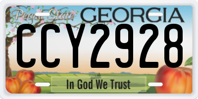 GA license plate CCY2928