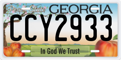 GA license plate CCY2933