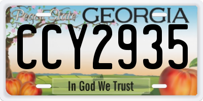 GA license plate CCY2935