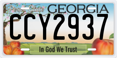 GA license plate CCY2937