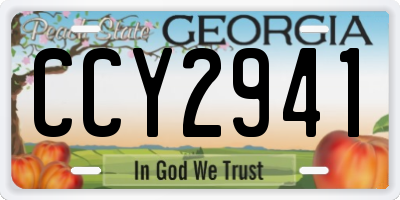GA license plate CCY2941