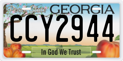 GA license plate CCY2944