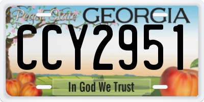 GA license plate CCY2951