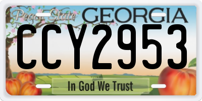GA license plate CCY2953