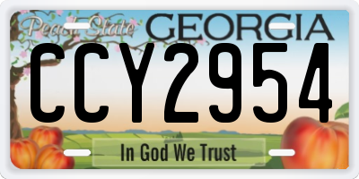 GA license plate CCY2954