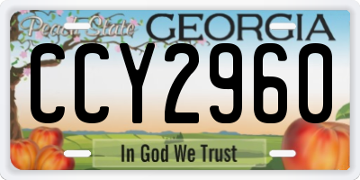 GA license plate CCY2960