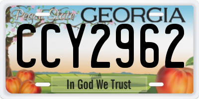 GA license plate CCY2962