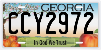 GA license plate CCY2972