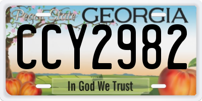 GA license plate CCY2982