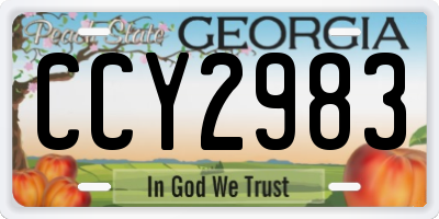 GA license plate CCY2983