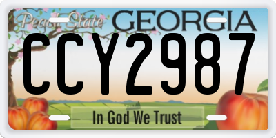 GA license plate CCY2987