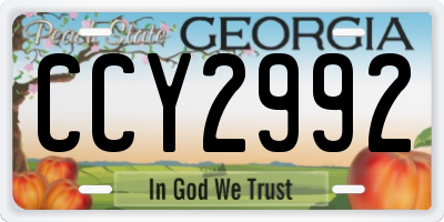 GA license plate CCY2992