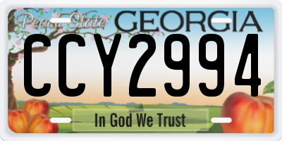 GA license plate CCY2994
